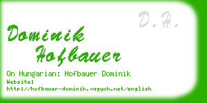 dominik hofbauer business card